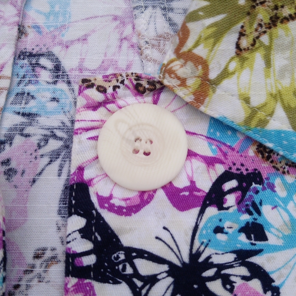 Butterfly Patterned Button Down Front Blazer Jack… - image 7